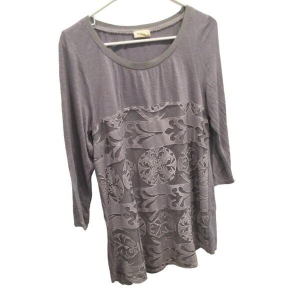 Meadow Rue Tops - Anthropologie Meadow Rue tunic top blouse womens L lavender purple lace fairy